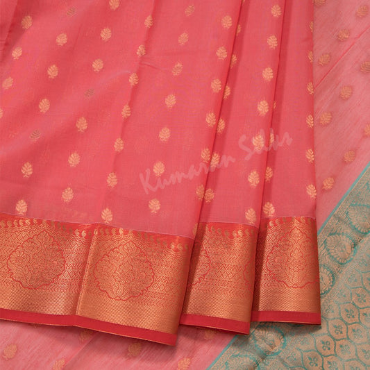 Silk Cotton Shot Colour Saree With Small Zari Buttas