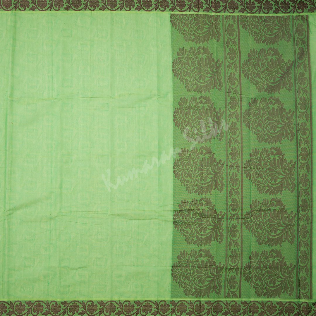 Negamam Cotton Light Green Embossed Saree