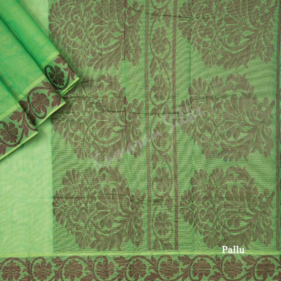Negamam Cotton Light Green Embossed Saree