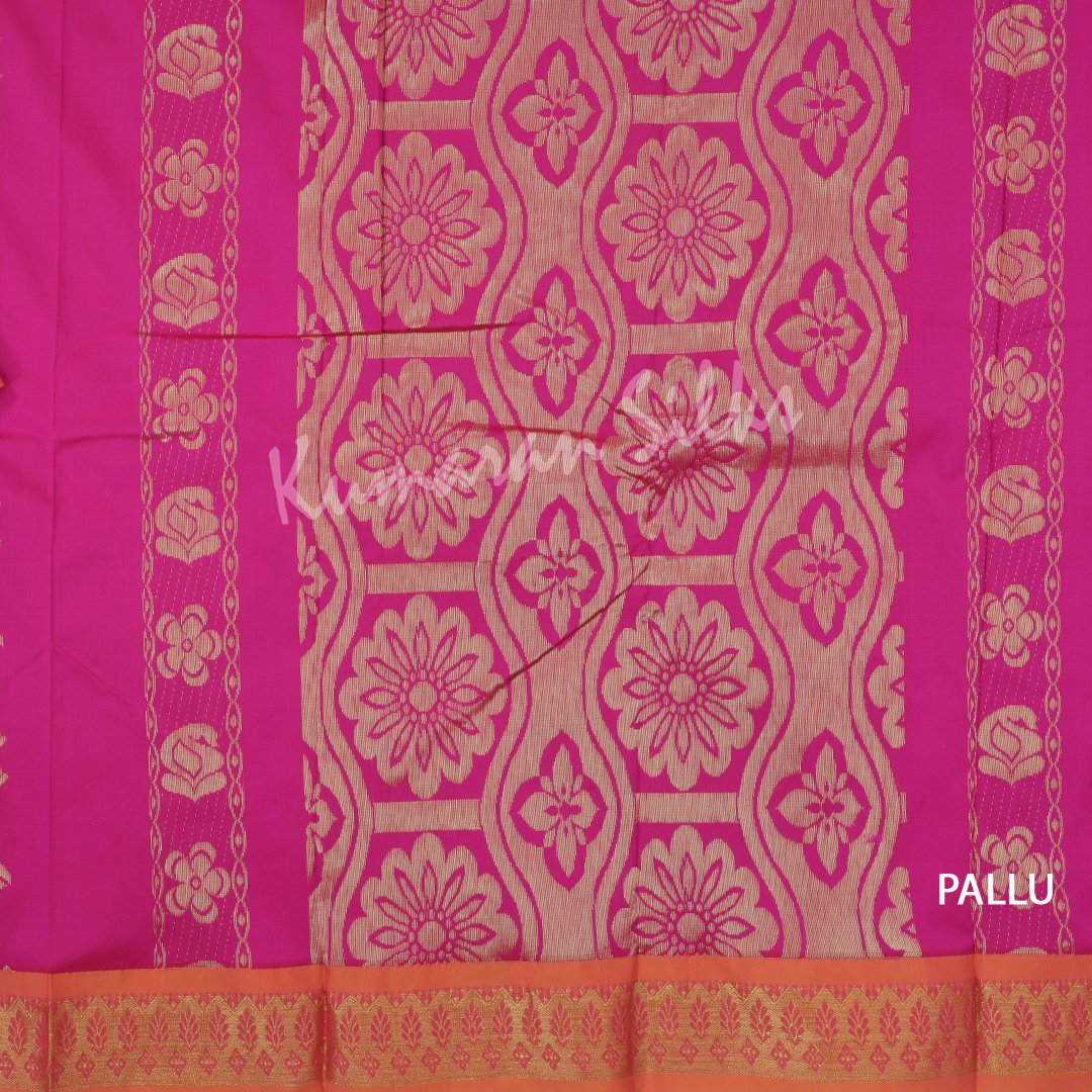 Art Silk Magenta Pink Floral Zari Worked Saree