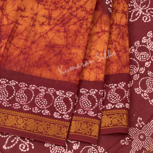 Sungudi Cotton Multi Colour Printed Saree Without Blouse