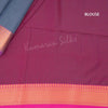 Semi Soft Silk Grey Zari Worked Saree With Contrast Border - Kumaran Silks