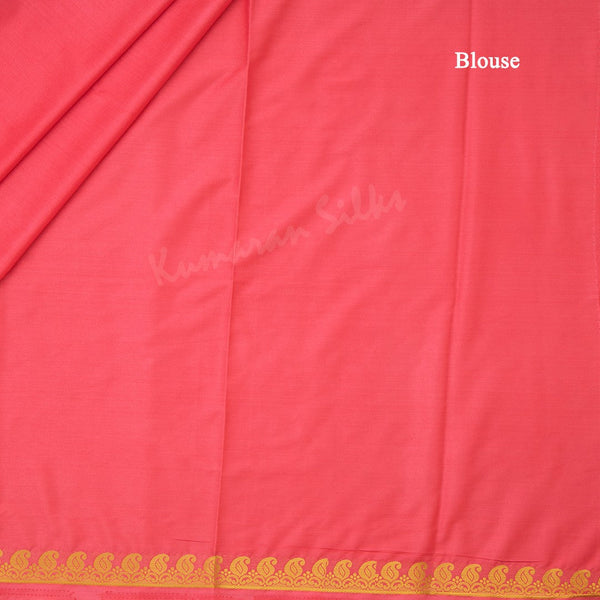 Semi Mysore Silk Plain Rose Pink Saree 02 - Kumaran Silks