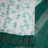 Semi Raw Silk Cream Printed Saree 09