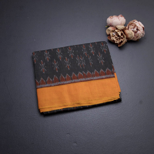 Pochampally Cotton Dark Grey Printed Saree