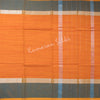 Gadwal Cotton Orange Striped Saree