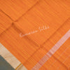 Gadwal Cotton Orange Striped Saree