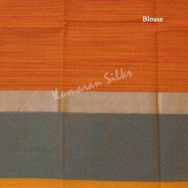 Gadwal Cotton Orange Striped Saree