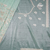 Organza Sea Green Embroidered Saree