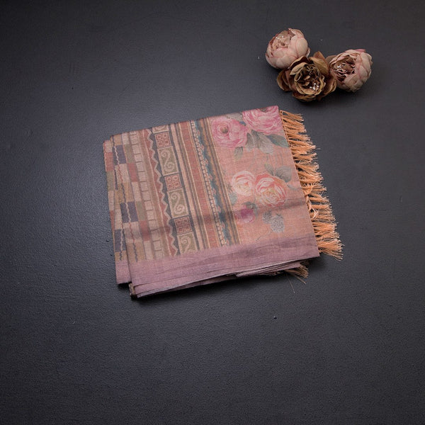 Pink Organza Printed Saree