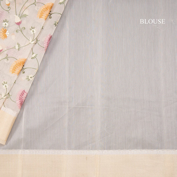 Kota Cream With Thread Embroidered Saree