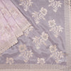 Organza Violet With Zari Embroidered Saree