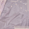 Organza Violet With Zari Embroidered Saree