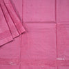 Semi Tussar Dak Pink Thread Work Saree