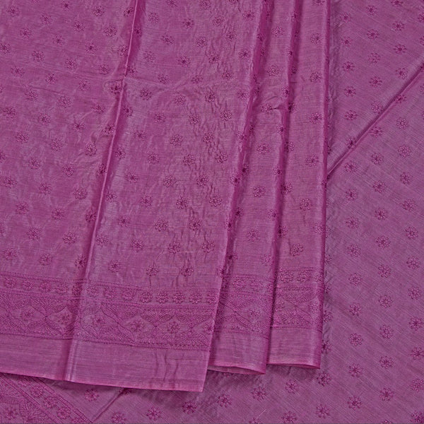 Semi Tussar Purple Thread Work Saree
