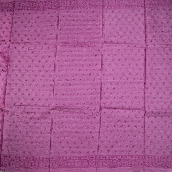 Semi Tussar Purple Thread Work Saree