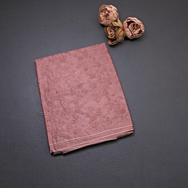 Semi Tussar Light Brown Thread Work Saree