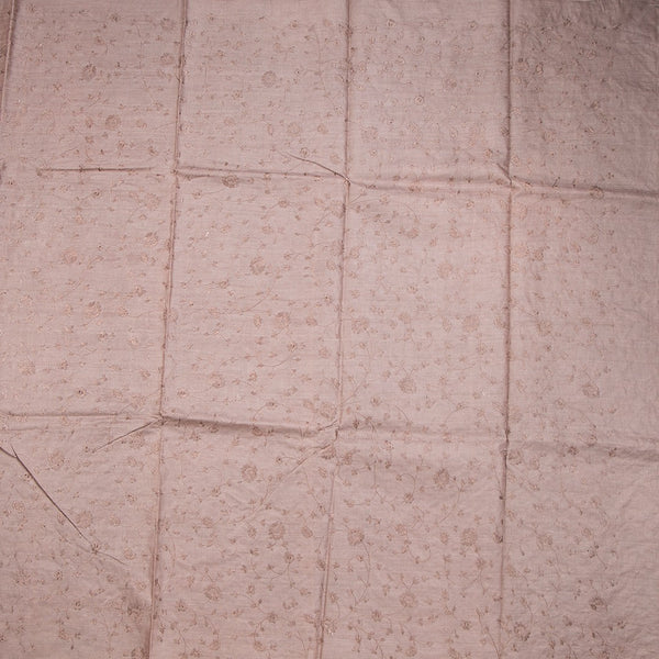 Semi Tussar Tan Brown Thread Work Saree