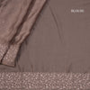 Organza Dark Brown Thread Embroidered With Stone Work Saree