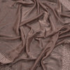 Organza Dark Brown Thread Embroidered With Stone Work Saree