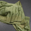 Chilli Green Organza Thread Embroidered With Stone Work Saree