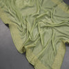 Chilli Green Organza Thread Embroidered With Stone Work Saree
