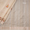 Sandal Semi Linen Thread Embroidered Saree
