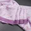 Lavender Semi Raw Silk Printed Sequence Work Embroidered Saree