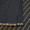 Semi Mysore Silk Black Plain Saree