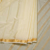 Semi Mysore Silk Cream Plain Saree 03