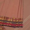 Chettinad Cotton Light Brown Saree Rettapet Border Without Blouse