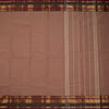 Chettinad Cotton Light Brown Saree Rettapet Border Without Blouse
