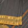 Chettinad Cotton Dark Green Checked Saree With Retta Petta Ganga Jamuna Border Without Blouse