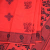 Sungudi Cotton Red Printed Saree Without Blouse 03