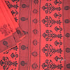 Sungudi Cotton Red Printed Saree Without Blouse 03