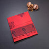 Sungudi Cotton Red Printed Saree Without Blouse 03