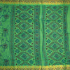 Sungudi Cotton Parrot Green Printed Saree Without Blouse 02