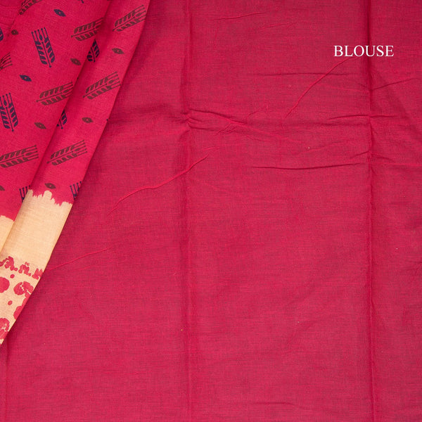 Sungudi Cotton Pink Printed Saree 06