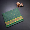 Venkatagiri Handloom Cotton Checked Fern Green Saree