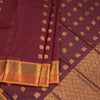 Venkatagiri Handloom Cotton Dark Maroon Saree Without Blouse 02