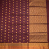 Venkatagiri Handloom Cotton Dark Maroon Saree Without Blouse 02
