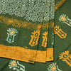 Chanderi Cotton Shibori Printed Green Saree