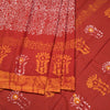 Chanderi Cotton Shibori Printed Red Saree
