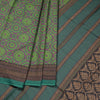 Chanderi Cotton Abstract Printed Green Saree
