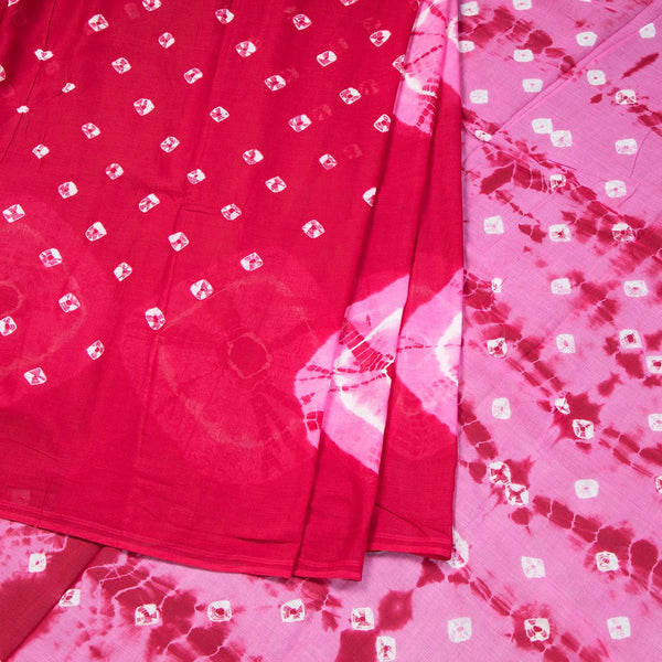 Mul Mul Cotton Magenta Pink Printed Saree 03