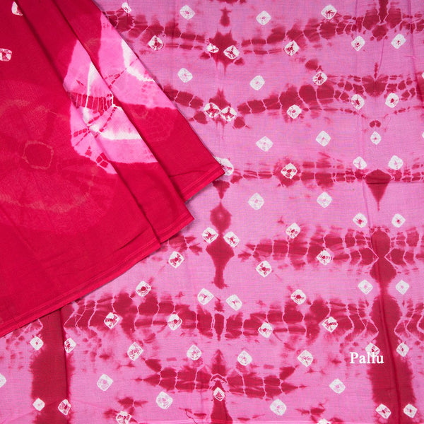 Mul Mul Cotton Magenta Pink Printed Saree 03