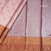 Peach Semi Silk Saree With Contrast Border