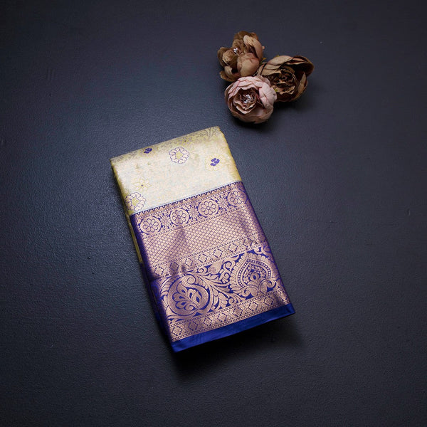 Light Green Semi Silk Saree With Contrast Border