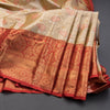 Gold Colour Semi Silk Saree With Contrast Border