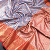 Blue Semi Silk Saree With Contrast Border 02